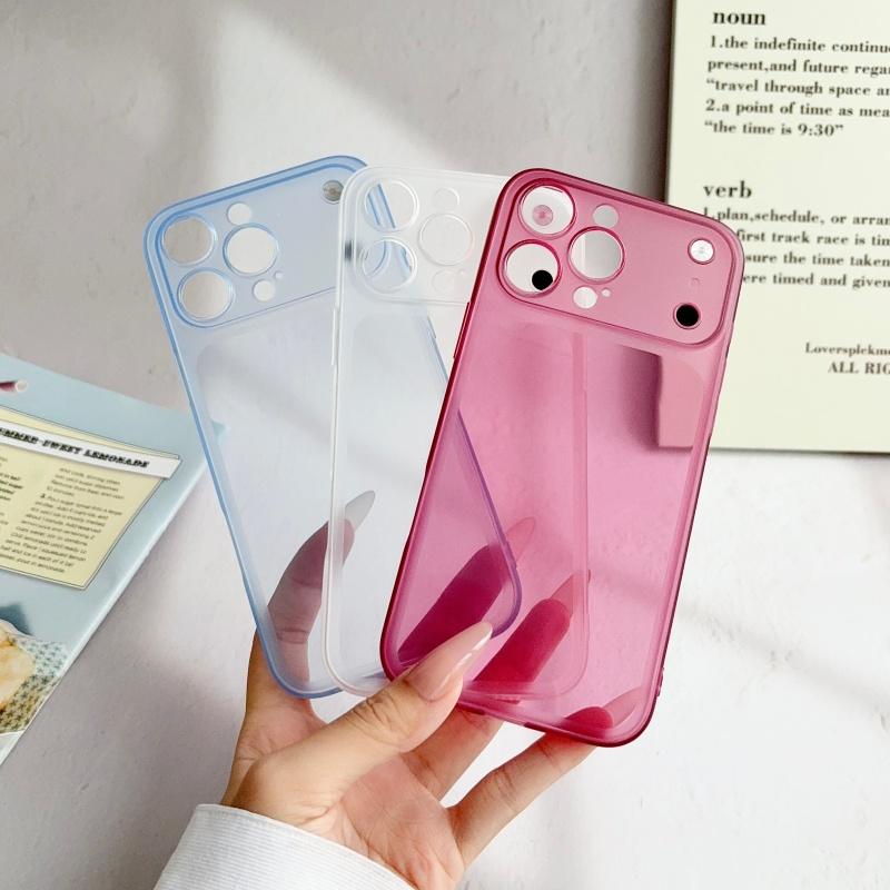 Color Soft Silicone Ultra Thin Matte Clear Case for 17 16 15 14 13 Pro Max Shockproof Large Camera Bumper Cover