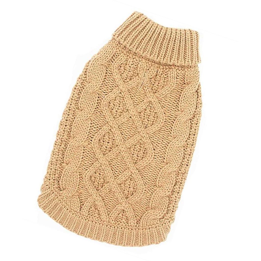 Вязаная одежда для собак Теплый свитер с высоким воротом для собак от маленьких до крупных размеров Пуловер для питомца для зимнего тепла Дизайн на 2 лапы