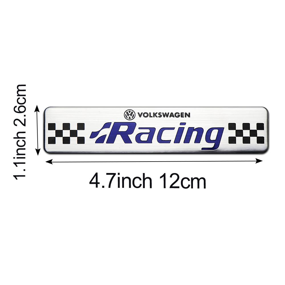 SVLHP1 1pc 3D Aluminum Letter Emblem Car Side Fender trunk Body Decoration Stickers For VW Racing Golf 7 8 GTI Tiguan Auto Accessories