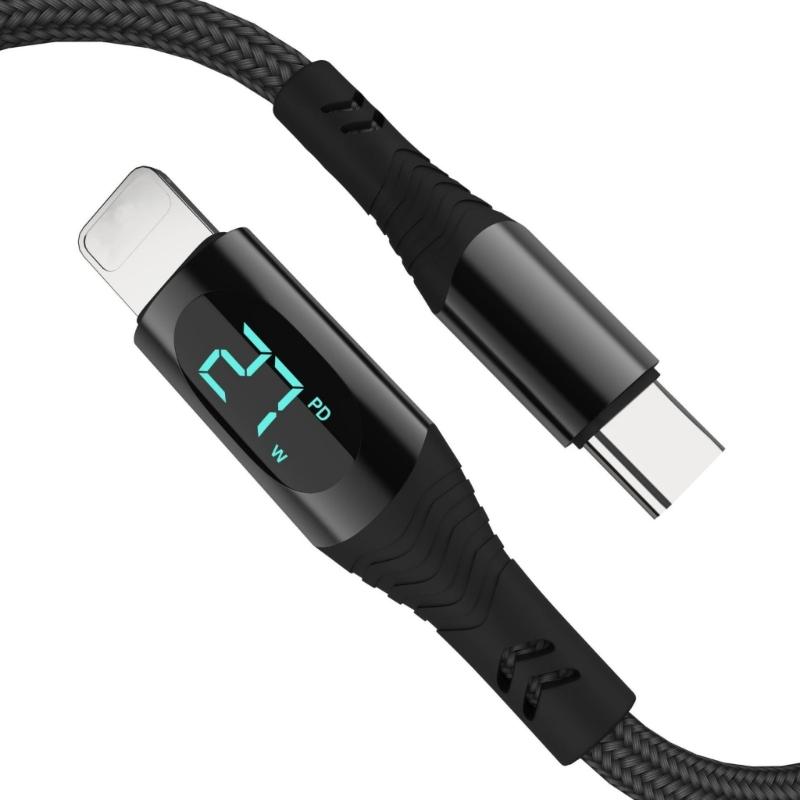 100W Powerful USB C to USB C Fast Charging Cord with Digital Indicator Fast Charging Data Line