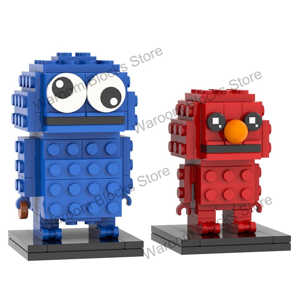 MOOXI MOC Anime Brickheadz Cartoon Figures Robot Animal Building Blocks Toys For Children Adult Friends Gift 3D Medol Kit Bricks