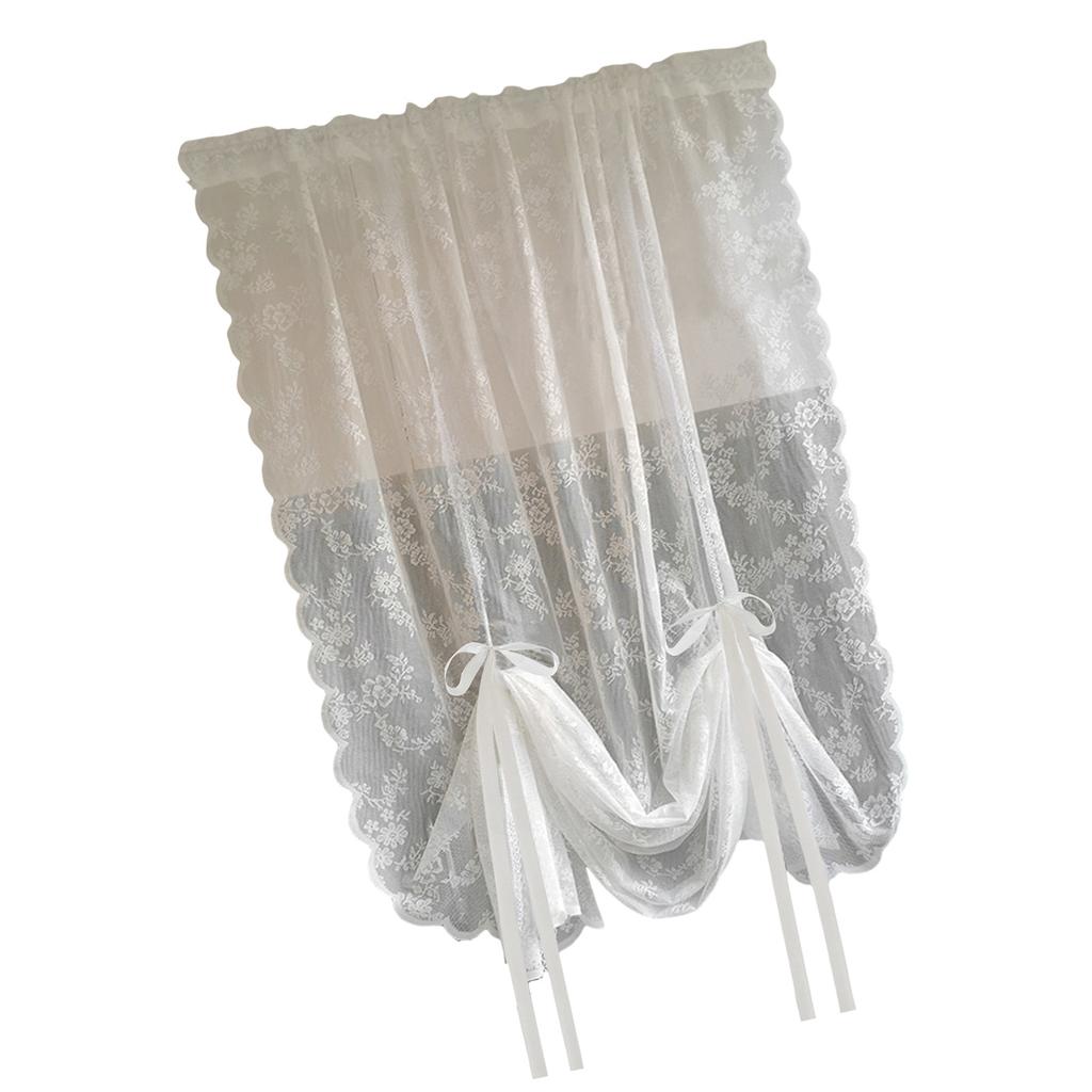 Белые кружевные вышитые вуалевые шторы с карманами для штанги, подъемные шторы для гостиной, спальни, кухни, 150 см