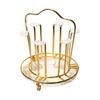 Lunari Glass Stand Cup Drying Rack with Tray Drainer Bottle Stand Tabletop Storage Glass Rack Gold