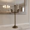 5 Arm Candelabra Antique Bronze Finish 5-Arm Candle Holder Candelabra Vintage Design Metal Candle Holder Elegant for Living Room