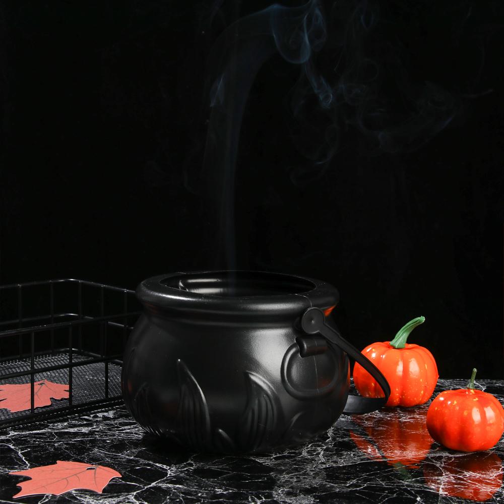 New Hot Halloween Decoration Mist Smoke Fog Skull Jar Halloween Cauldron Witch Barrels Party Prop