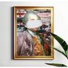 Fuuny Bubblegum Woman Portrait Prints Quirky Feminist Print Canvas Painting Altered Renaissance Portrait Art Canvas Painting