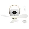 Portable Ceiling Fan Outdoor Camping Fan Tent Ventilator Cooler Rechargeable Electric Fan  Remote Control 3 Gears LED Lighting