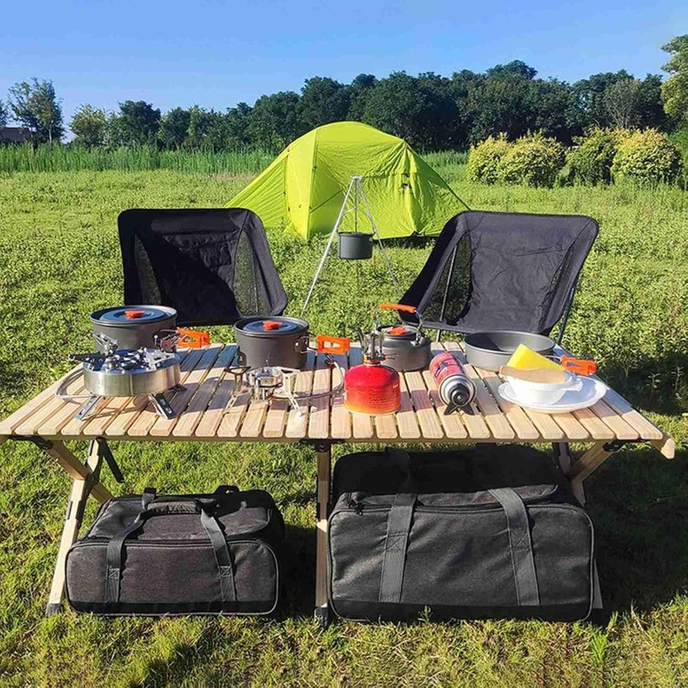 33L Camping Gear Tote Durable Storage Bag Practical Kitchen Organizer Stove And Pots
