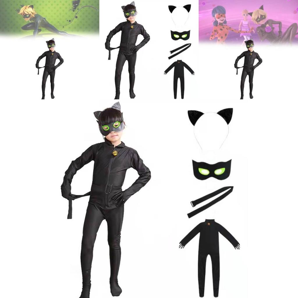 Чудесные истории Ледибаг и Кота Нуара Детский костюм со спандексом для аниме ролевых игр