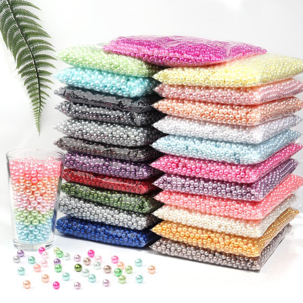 Abs Color Monochrome Straight Hole Imitation Pearl Beaded Bracelet Diy Bracelet Accessories