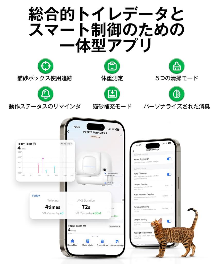 PETKIT Автоматический туалет для кошек, не обновляется, смартфон поставляется с автоматическим обычным удобным для размещения специальным японским руководством по эксплуатации, 76 л, большой