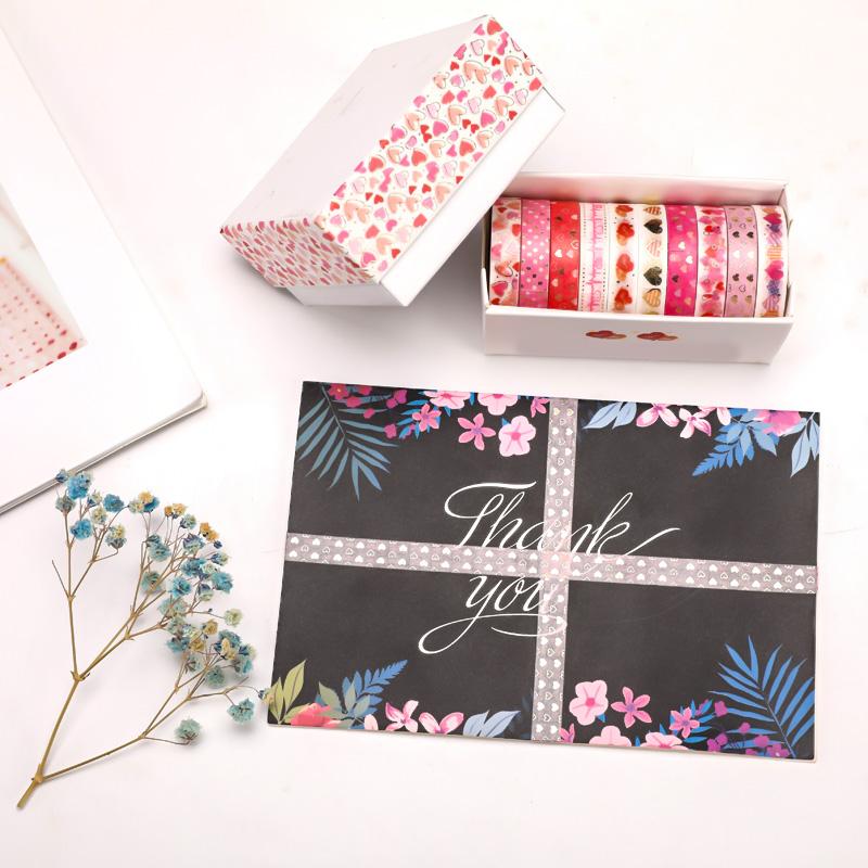 10 шт./компл. золотая фольга, бронзовая лента Васи, милая малярная лента, декоративная клейкая лента, наклейка для скрапбукинга, канцелярские принадлежности «сделай сам», наклейка