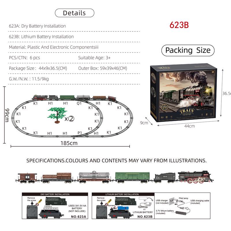 Набор ретро-паровоза - Электрическая игрушка для детей