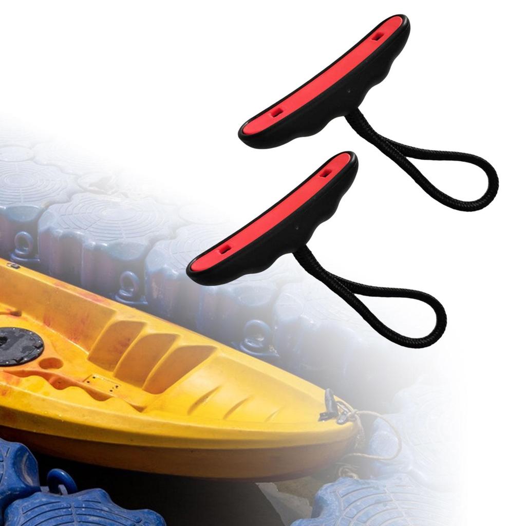 2Pcs Kayaking Accessories Kayak Handles Toggle Boat Rope Handles Lightweight Sleek Universal with Cord for Rowing Surfing
