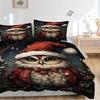 3pcs Christmas Owl Comforter Set with 1 Quilt Cover & 2 Pillowcases (No Core) - Festive Gift for Bedroom Decor, Anime Cartoon Design, Polyester Fabric