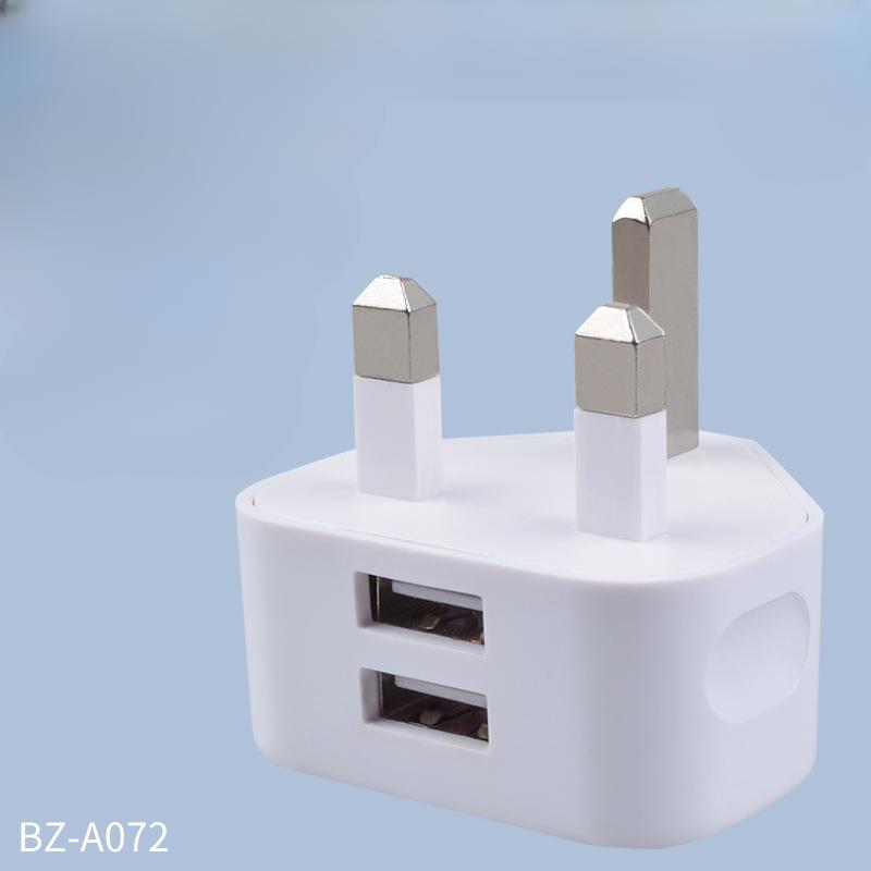 5V2A Зарядное устройство для мобильного телефона с двумя портами USB, тройной штекер британского регулятора, зарядная головка, адаптер питания для быстрой зарядки