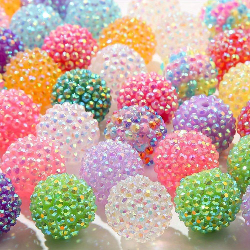 6/12 штук разноцветных круглых бусин из смоляного материала в виде диско-шара своими руками, браслет, ожерелье, серьги, брелок, браслет на лодыжку