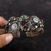 Dragon Bloodstone Bangle Gemstone Cuff Rainbow Moonstone Bangle Copper Wire Wrapped Cuff Bracelet Handmade Adjustable Bangle Copper Jewelry