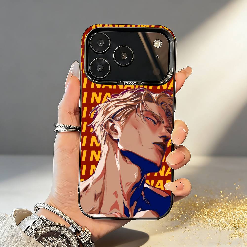 Чехол для телефона K-Kento N-Nanami из аниме для iPhone17,16,15,14,13,12,11,Pro,MAX Серый Матовый Силиконовый Черный Чехол
