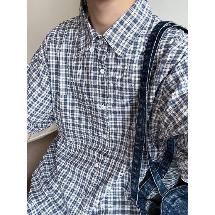 Мужская летняя рубашка с коротким рукавом, мужская ретро свободная повседневная рубашка с рукавом пять четвертей, модная брендовая рубашка для верхней одежды