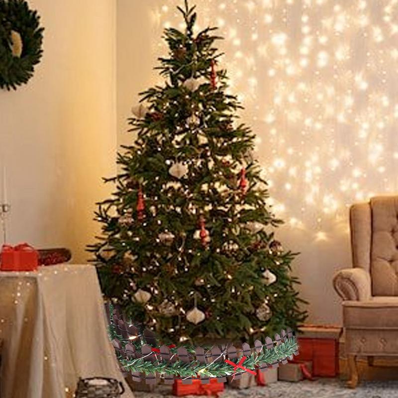 Декорация забора для рождественской елки со светодиодами Ручной работы ротанг деревянный забор Для новогодней вечеринки Домашний сад Праздничный интерьерный декор