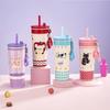 Petal Straw Cup Insulated Travel Mug With Carrying Rope For School And Commuting
