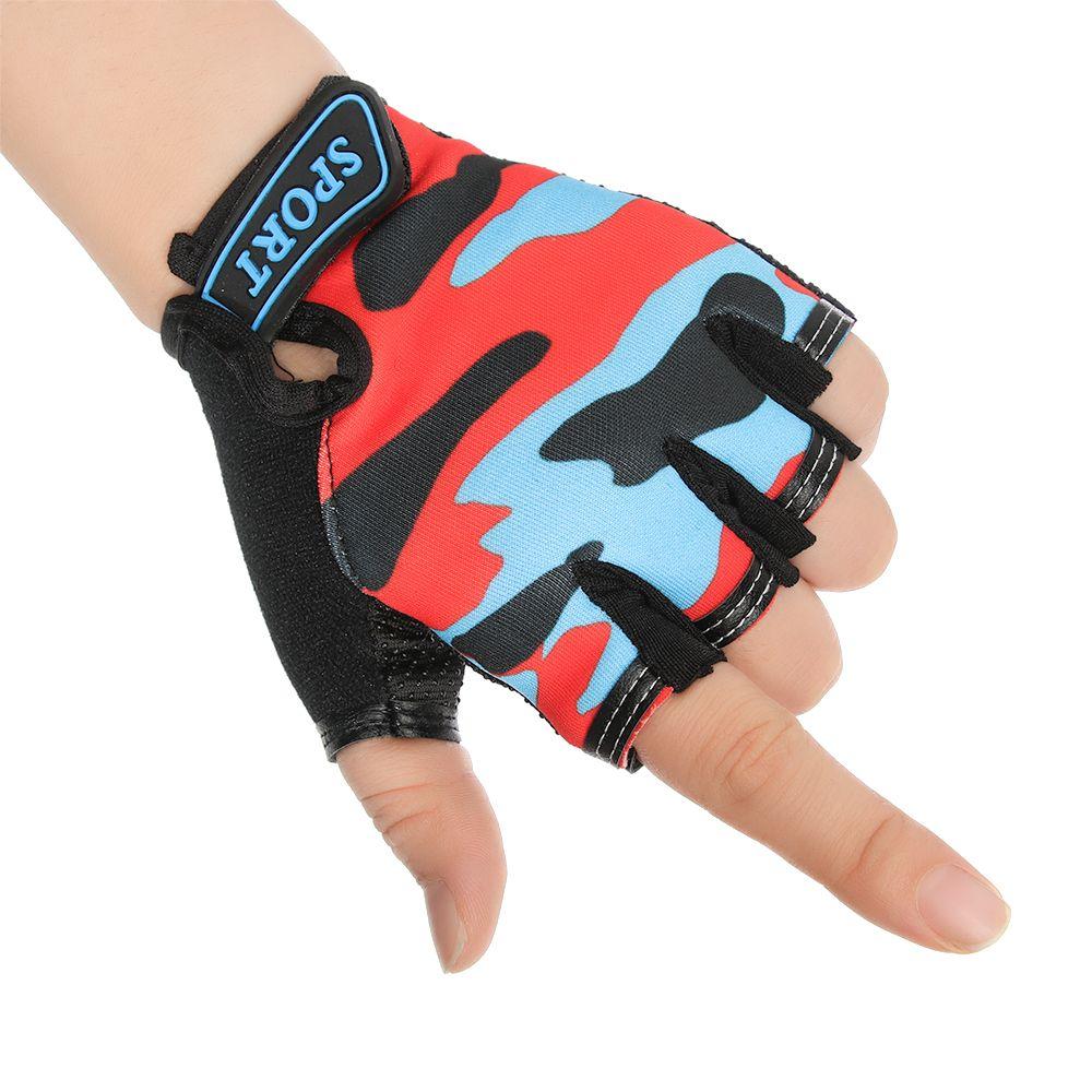 Equipment High Elastic Half Finger Mittens Child Bicycle Gloves Camouflage Children's Bike Gloves