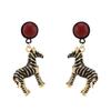 Oil Drop Pendant Zebra Necklace Trend Jewelry Animal  Earrings Personalized Enameled Earrings  Girl
