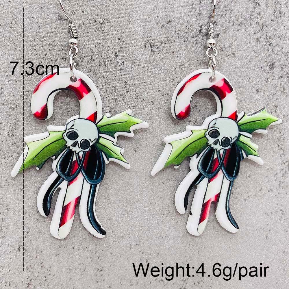 Quirky Holiday Jewelry: Snowman, Candy Cane, and Snowflake Acrylic Christmas Earrings