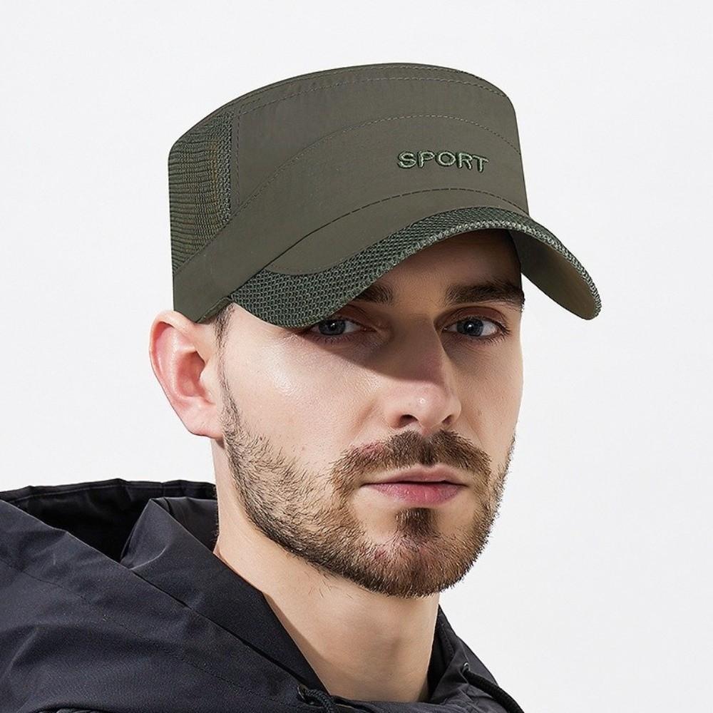 Adjustable Flat Top Cap Sun Protection Quick Drying Cap Retro Mesh Sun Hat  Sports Activities