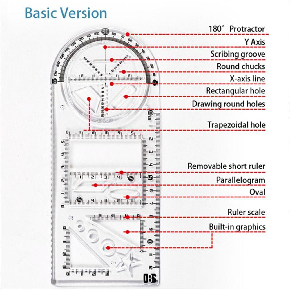 Drawing Rulers Geometric Ruler Mathematics Drawing Template Mathematics Ruler  Student Use