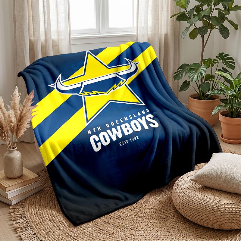 North Queensland Cowboys Flannel Fleece Blanket Cozy Warm Throw Blanket For Couch Bed Travel All Season Use