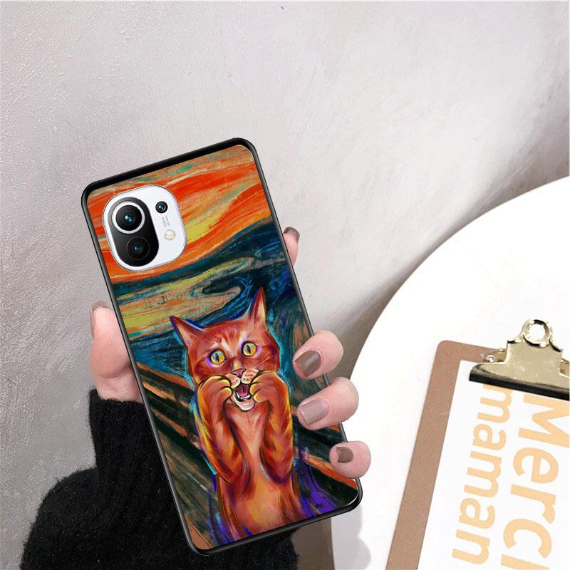Scream Cat Dog Art Phone Case For Xiaomi Mi 11T 11 12T Pro 10T 10 10Pro 12 11 lite 5G NE 12S 10pro Poco X3 Pro Poco F3