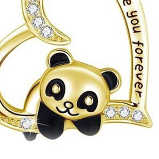 Женское ожерелье с полым сердцем, пандой, регулируемое, с подвеской в виде животного и букв, ювелирные изделия, подарки