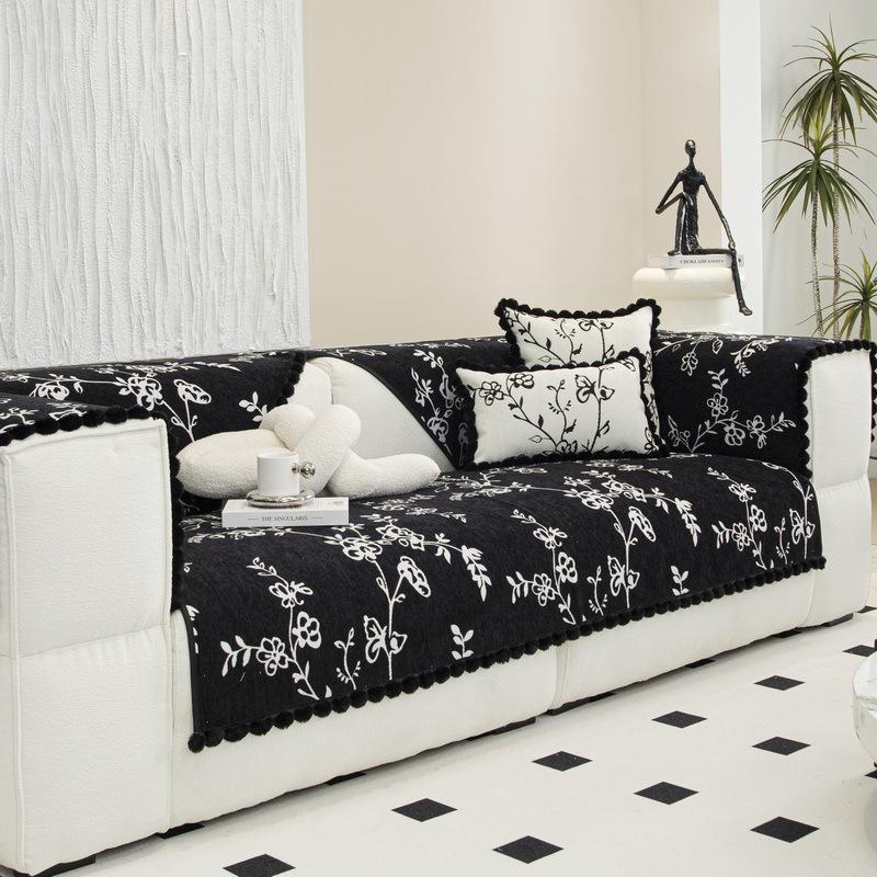 Chenier Sofa Cushion Hairball Sofa Cover New Four-Season Universal Ins Wind Flower Vine Sofa Cloth Cover
