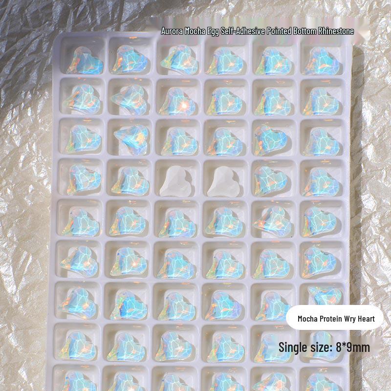 Нейл-арт Мокко Аврора: 3D Блестящие Хрустальные Украшения для Потрясающего Синего Светового Декора