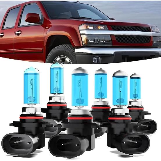 Halogen Headlights Fit For Chevrolet Chevy Colorado 2004-2008 Headlight Bulbs,9005/HB3/H10 High Beam+ 9006/HB4 Low Beam+ H11 Fog Light Combo,Plug And