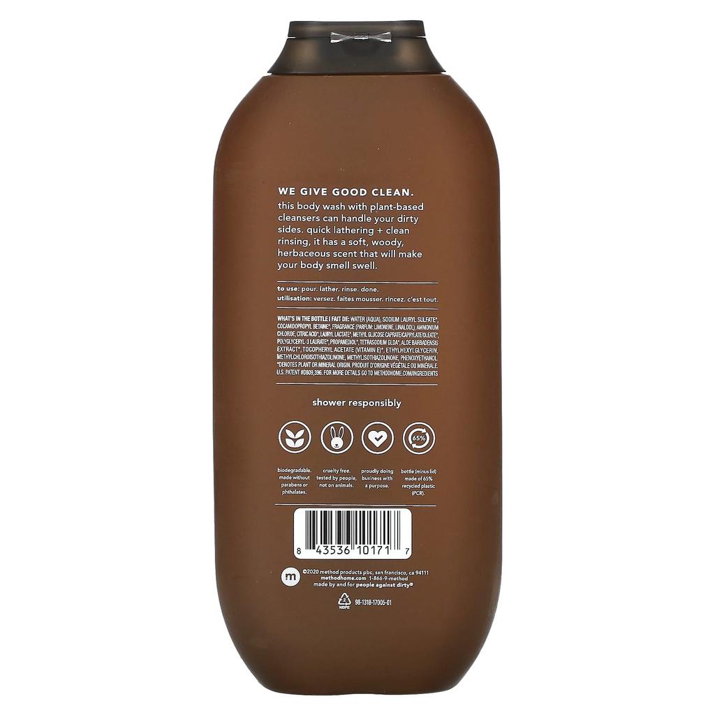 Men's Body Wash, Sandalwood + Vetiver, 532 Ml (18 Fl Oz)