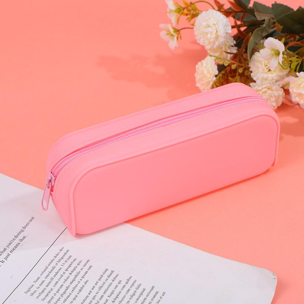 Large Capacity Silicone Pencil Case Waterproof Pen Bag School Supplies Stationery Bag Student