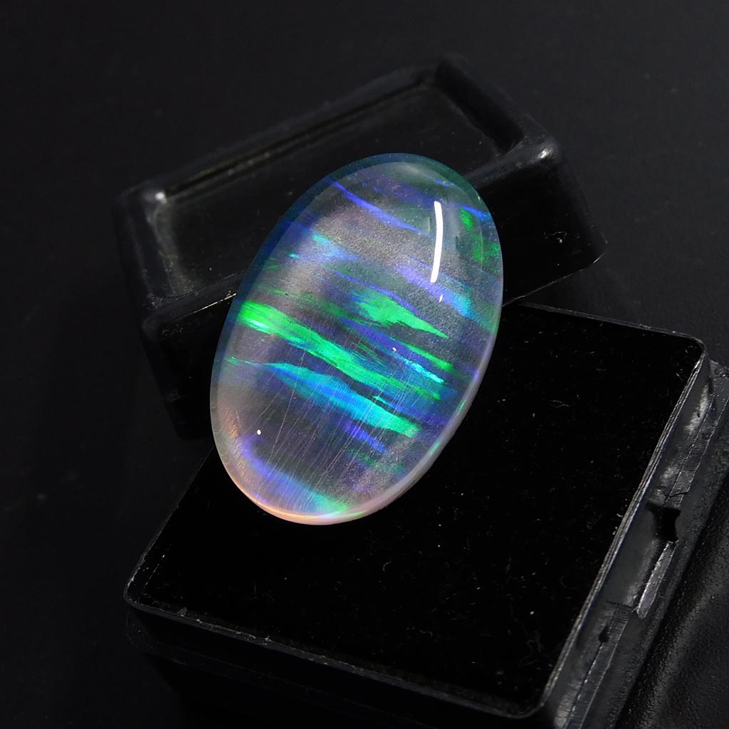 Lab-Created Opal Loose Gemstone Boulder 21.30 ct Oval Cut Multi Color October Birthday Birthstone