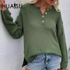 Women's Autumn and Winter Solid Colour Pullover Large Size V-Neck Knit Sweater Street Hipster Sweater