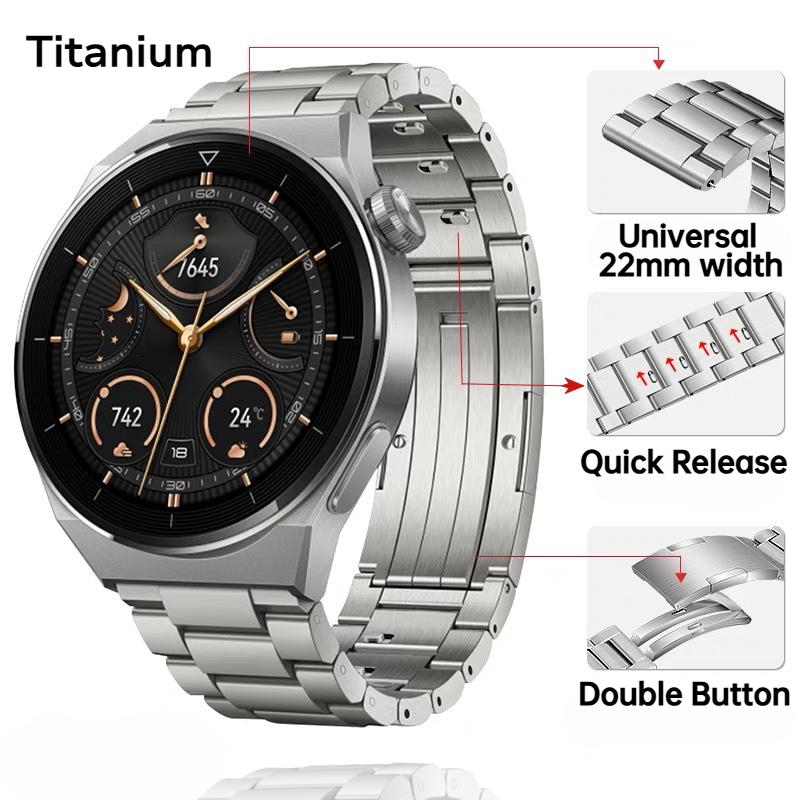 Ремешок из титанового металла для часов HUAWEI Watch 3 Pro, новый браслет 22 мм для HUAWEI GT 3 46 мм/GT3/GT 2 46 мм/GT2 Pro, браслет