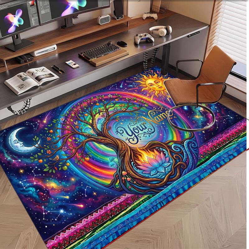Music General Theme Soft Crystal Velvet Rug Custom Name & Text Print Non Slip Floor Rug for Bedroom Living Room