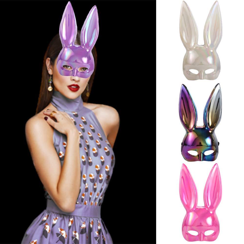 Rabbit Ears Mask Bunny Mask Half Face Mask Prom Party Supplies Women Half Mask Party Cosplay Props