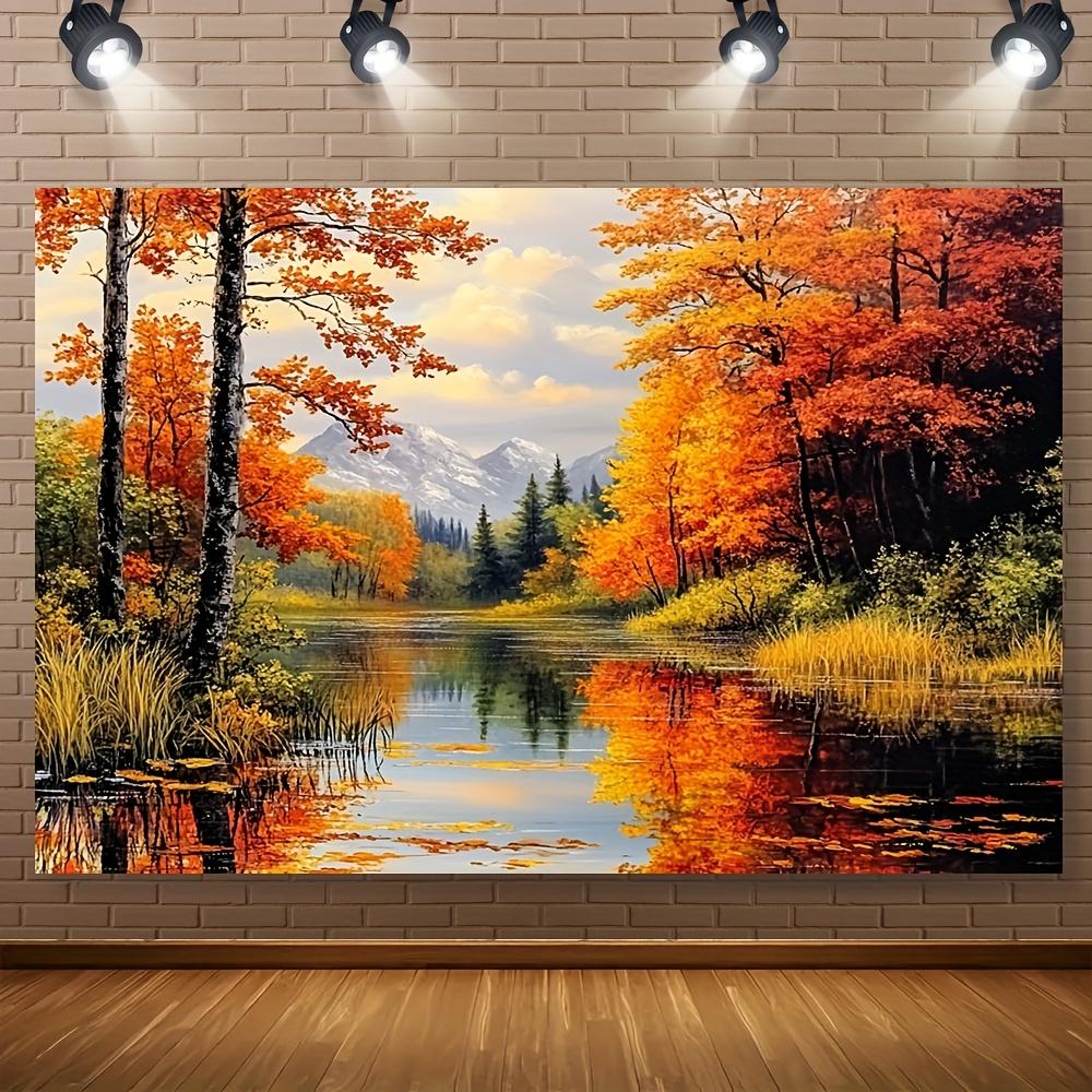 2D flat design, 1 piece with autumn forest pattern, suitable for spring parties and festival decorations
