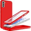 Full Protection Case - BOOLING - for Samsung Galaxy S21 - Flexible - Red - 360°