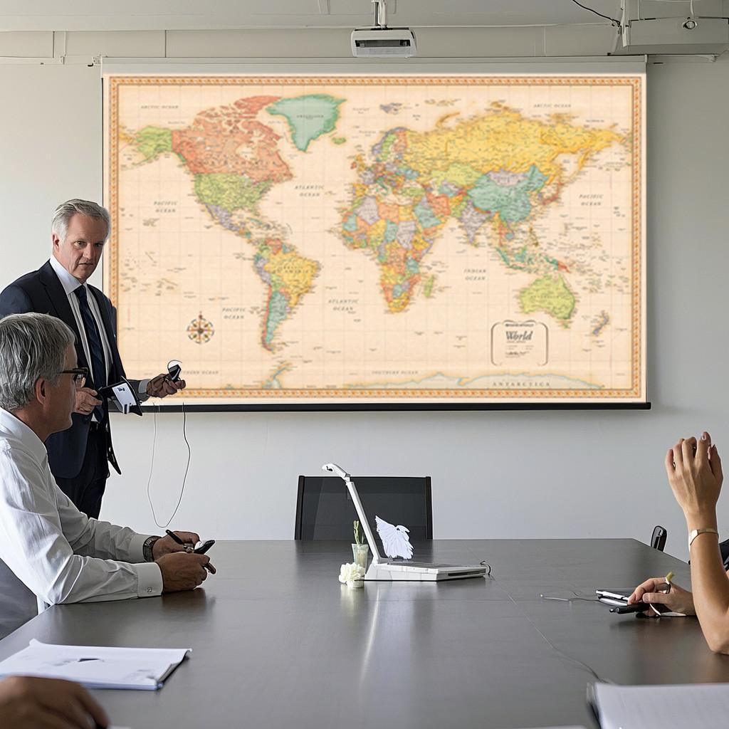 Бескаркасный холст с картой мира, постер, для интерьера/улицы, образовательный географический декор, учебные пособия, товары для путешествий