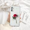 Red Rose Marble Transparent Phone Case for Motorola Moto G7 G8 G9 G84 G85 G73 G24 G15 Z2 Play Power Plus
