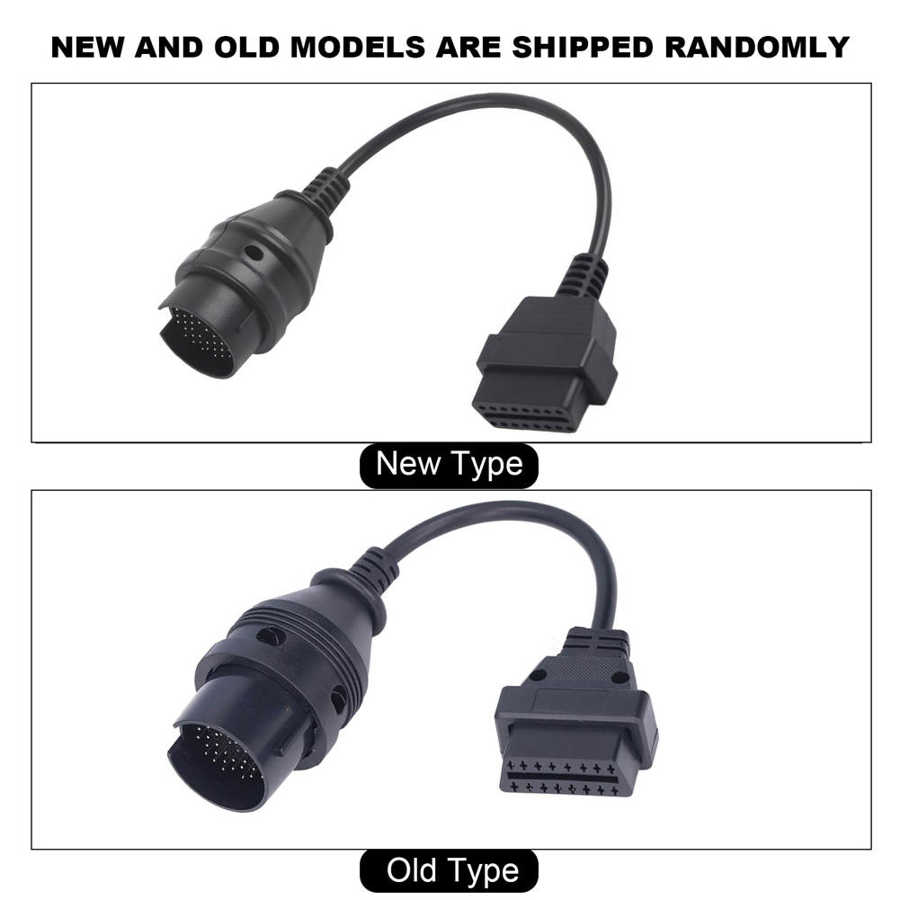 Diagnostic Adaptor Black Round OBD2 38Pin Cable for