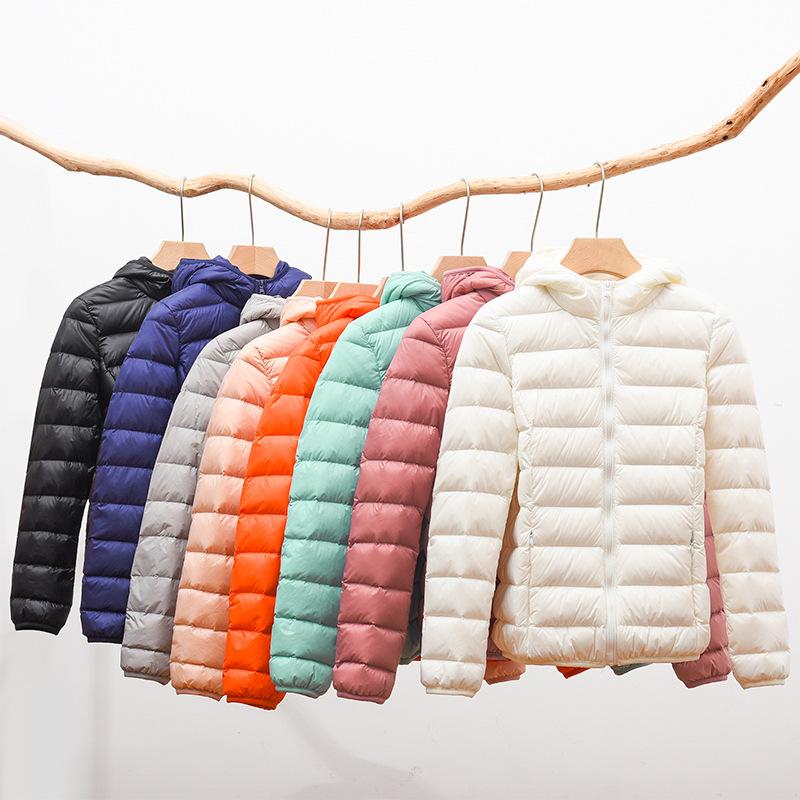 Женская осенняя белая куртка-пуховик с капюшоном, ветрозащитная, теплая, повседневная, зимняя, S-6XL